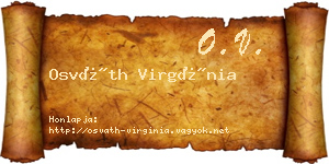 Osváth Virgínia névjegykártya